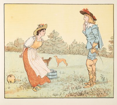 „Dann kann ich dich nicht heiraten, mein hübsches Mädchen!“, aus The Hey Diddle Diddle Picture Book, veröffentlicht 1882 von Randolph Caldecott